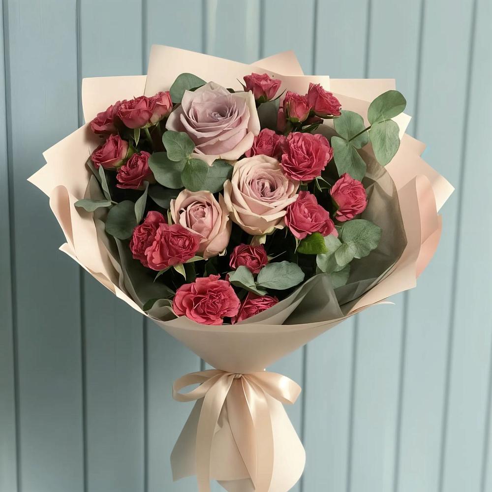 Букет цветов из: Гвоздики и Розы в Лысково