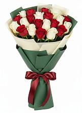 Микс из красных и белых роз в Лысково Букет Микс из красных и белых роз в Лысково