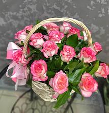Цветочная композиция из Розы в корзине в Лысково