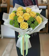 Букет цветов из:  Хризантемы и Розы #REPLACE_PRED# Лысково