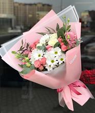 Букет цветов из:  Розы, Лизиантусы и Хризантемы в Лысково