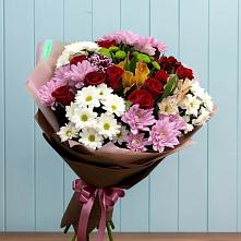 Букет цветов из:  Розы, Хризантемы и Альстромерии в Лысково