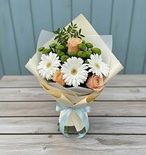 Букет цветов из:  Герберы, Розы и Хризантемы #REPLACE_PRED# Лысково